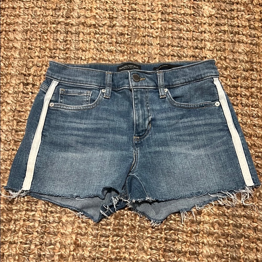 Banana Republic Blue Jean Shorts with Frayed Hem